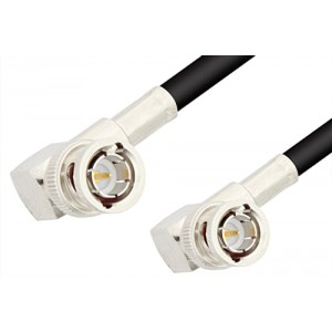 75 Ohm BNC Male Right Angle to 75 Ohm BNC Male Right Angle Cable 12 Inch Length Using 75 Ohm ET-RG59 Coax, RoHS