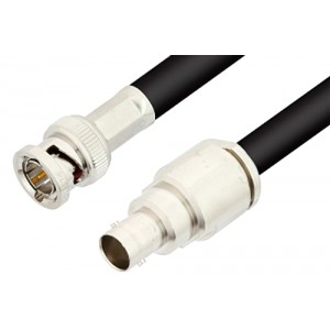 75 Ohm BNC Male to 75 Ohm BNC Female Cable 12 Inch Length Using 75 Ohm ET-RG6 Coax, RoHS