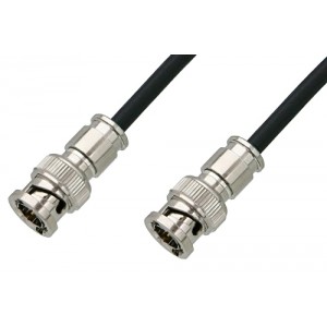 75 Ohm BNC Male to 75 Ohm BNC Male Cable 12 Inch Length Using 75 Ohm ET38349 Black Coax