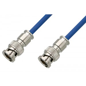 75 Ohm BNC Male to 75 Ohm BNC Male Cable 12 Inch Length Using 75 Ohm ET38348 Blue Coax