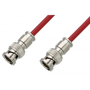 75 Ohm BNC Male to 75 Ohm BNC Male Cable 12 Inch Length Using 75 Ohm ET38346 Red Coax