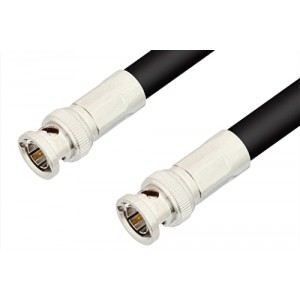 75 Ohm BNC Male to 75 Ohm BNC Male Cable 12 Inch Length Using 75 Ohm ET-RG11 Coax, RoHS