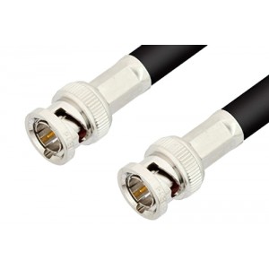 75 Ohm BNC Male to 75 Ohm BNC Male Cable 12 Inch Length Using 75 Ohm ET38401 Coax