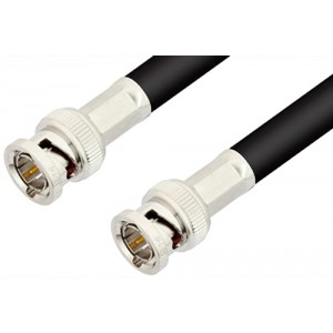 75 Ohm BNC Male to 75 Ohm BNC Male Cable 12 Inch Length Using 75 Ohm ET-RG6 Coax, RoHS