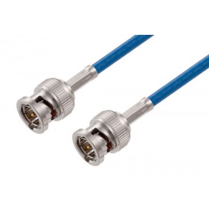 75 Ohm BNC Male to 75 Ohm BNC Male Cable Using 75 Ohm ET38348 Blue Coax In 12 Inch Length