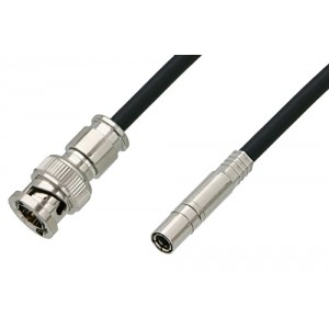 75 Ohm Mini SMB Plug to 75 Ohm BNC Male Cable 12 Inch Length Using 75 Ohm ET38349 Black Coax