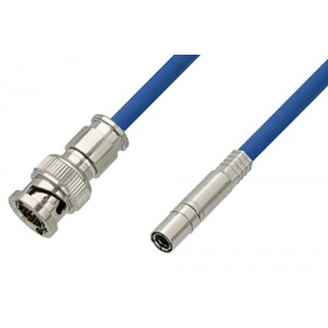 75 Ohm Mini SMB Plug to 75 Ohm BNC Male Cable 12 Inch Length Using 75 Ohm ET38348 Blue Coax