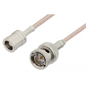 75 Ohm SMB Plug to 75 Ohm BNC Male Cable 12 Inch Length Using 75 Ohm ET-RG179 Coax, RoHS