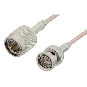 75 Ohm TNC Male to 75 Ohm BNC Male Cable 12 Inch Length Using 75 Ohm ET-RG179 Coax, RoHS