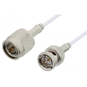 75 Ohm TNC Male to 75 Ohm BNC Male Cable 12 Inch Length Using 75 Ohm ET-RG187 Coax, RoHS