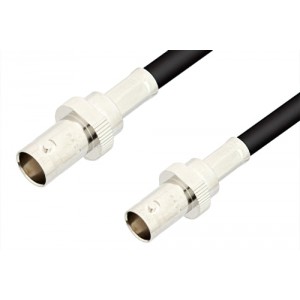 BNC Female to BNC Female Cable 12 Inch Length Using 75 Ohm ET-RG59 Coax, RoHS