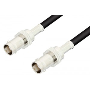 BNC Female to BNC Female Cable 12 Inch Length Using ET-RG58 Coax, RoHS