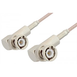 BNC Male Right Angle to BNC Male Right Angle Cable 12 Inch Length Using 75 Ohm ET-RG179 Coax, RoHS