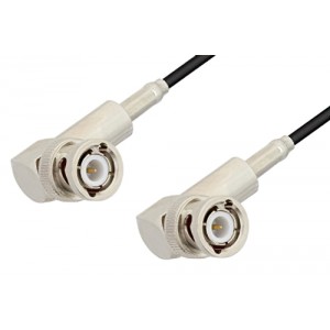 BNC Male Right Angle to BNC Male Right Angle Cable 12 Inch Length Using ET-B100 Coax