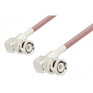 BNC Male Right Angle to BNC Male Right Angle Cable 12 Inch Length Using ET-RG142 Coax, RoHS