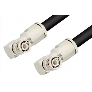 BNC Male Right Angle to BNC Male Right Angle Cable 12 Inch Length Using ET-RG213 Coax, RoHS