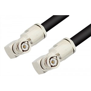 BNC Male Right Angle to BNC Male Right Angle Cable 12 Inch Length Using ET-RG214 Coax