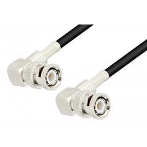 BNC Male Right Angle to BNC Male Right Angle Cable 12 Inch Length Using ET-RG223 Coax