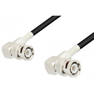 BNC Male Right Angle to BNC Male Right Angle Cable 12 Inch Length Using ET-RG58 Coax, RoHS