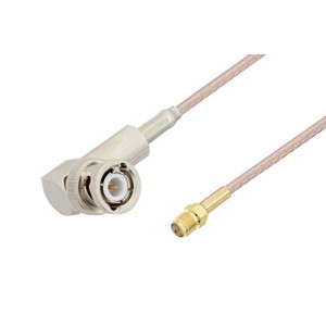 BNC Male Right Angle to SMA Female Cable 12 Inch Length Using ET-RG316 Coax