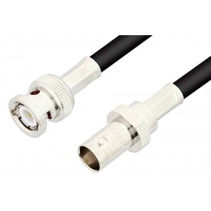 BNC Male to BNC Female Cable 12 Inch Length Using 75 Ohm ET-RG59 Coax, RoHS