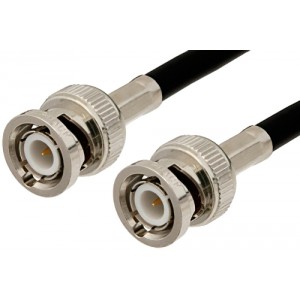 BNC Male to BNC Male Cable 12 Inch Length Using 53 Ohm ET-RG55 Coax