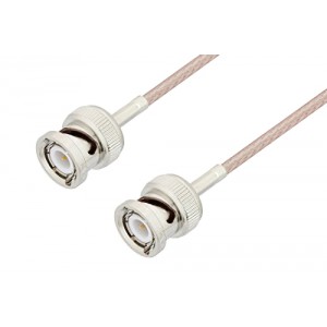 BNC Male to BNC Male Cable 12 Inch Length Using 75 Ohm ET-RG179 Coax, LF Solder, RoHS