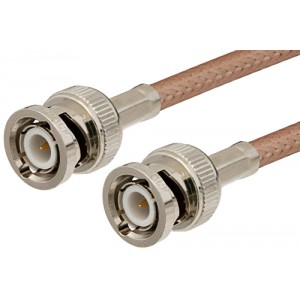 BNC Male to BNC Male Cable 12 Inch Length Using 75 Ohm ET-RG302 Coax