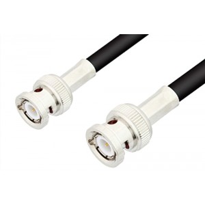 BNC Male to BNC Male Cable 12 Inch Length Using 75 Ohm ET-RG59 Coax, LF Solder, RoHS