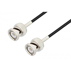 BNC Male to BNC Male Cable 12 Inch Length Using ET-RG174 Coax, LF Solder, RoHS