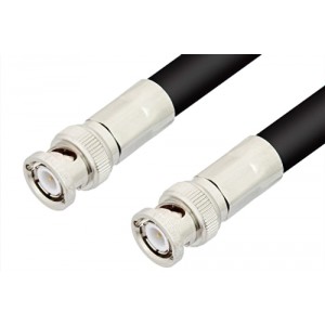 BNC Male to BNC Male Cable 12 Inch Length Using ET-RG214 Coax, RoHS