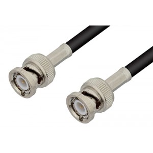 BNC Male to BNC Male Cable 12 Inch Length Using ET-RG223 Coax