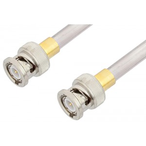 BNC Male to BNC Male Cable 6 Inch Length Using ET-SR401AL Coax , LF Solder