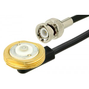 BNC Male to NMO Mount Connector Cable 60 Inch Length Using ET-RG58 Coax