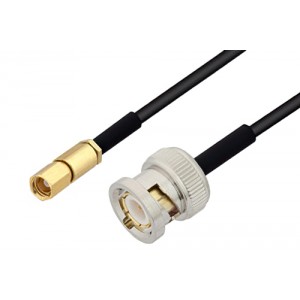 BNC Male to SSMC Plug Cable 6 Inch Length Using ET38323 Coax