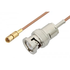 BNC Male to SSMC Plug Cable 6 Inch Length Using ET-RG178 Coax