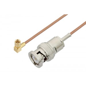 BNC Male to SSMC Plug Right Angle Cable 6 Inch Length Using ET-RG178 Coax