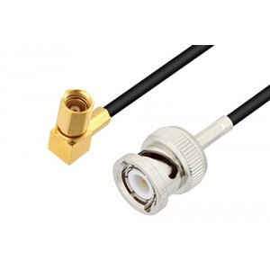 BNC Male to SSMC Plug Right Angle Low Loss Cable 6 Inch Length Using ET-LMR-100 Coax