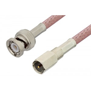 FME Plug to BNC Male Cable 12 Inch Length Using ET-RG142 Coax, RoHS