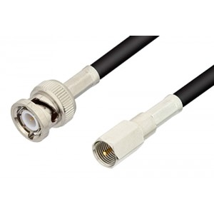 FME Plug to BNC Male Cable 12 Inch Length Using ET-RG58 Coax, RoHS