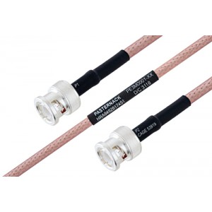 MIL-DTL-17 BNC Male to BNC Male Cable 12 Inch Length Using M17/60-ET-RG142 Coax