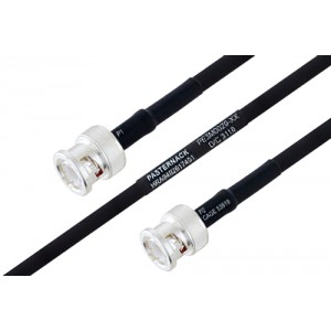 MIL-DTL-17 BNC Male to BNC Male Cable 12 Inch Length Using M17/84-ET-RG223 Coax