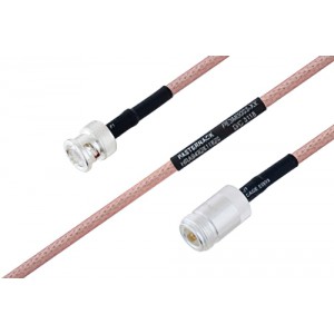 MIL-DTL-17 BNC Male to N Female Cable 12 Inch Length Using M17/60-ET-RG142 Coax