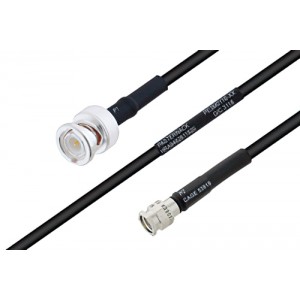 MIL-DTL-17 BNC Male to SMA Male Cable 12 Inch Length Using M17/28-ET-RG58 Coax