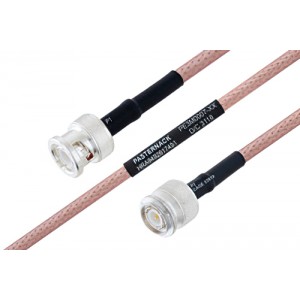 MIL-DTL-17 BNC Male to TNC Male Cable 12 Inch Length Using M17/60-ET-RG142 Coax