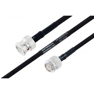 MIL-DTL-17 BNC Male to TNC Male Cable 12 Inch Length Using M17/84-ET-RG223 Coax