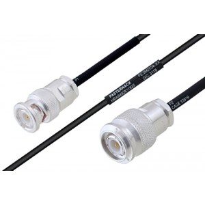 MIL-DTL-17 BNC Male to TNC Male Cable 6 Inch Length Using M17/119-ET-RG174 Coax