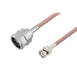 N Male to BNC Male Cable 12 Inch Length Using ET-RG142 Coax