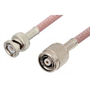 Reverse Polarity TNC Male to BNC Male Cable 12 Inch Length Using ET-RG142 Coax