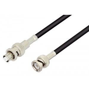 SHV Plug to BNC Male Cable Using ET-C195 Coax , LF Solder In 12 Inch Length